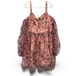 Netflix The School for Good and Evil Pink Floral & Whimsical Art Dress Size XL